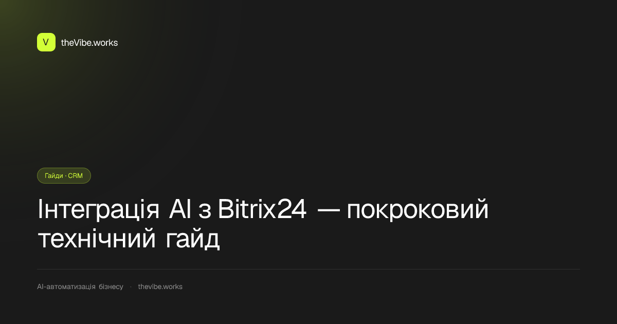 Інтеграція AI з Bitrix24 — покроковий технічний гайд