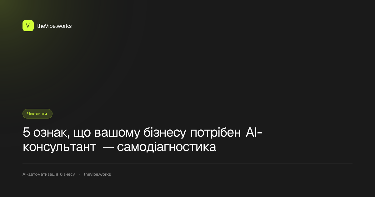 5 ознак, що вашому бізнесу потрібен AI-консультант — самодіагностика